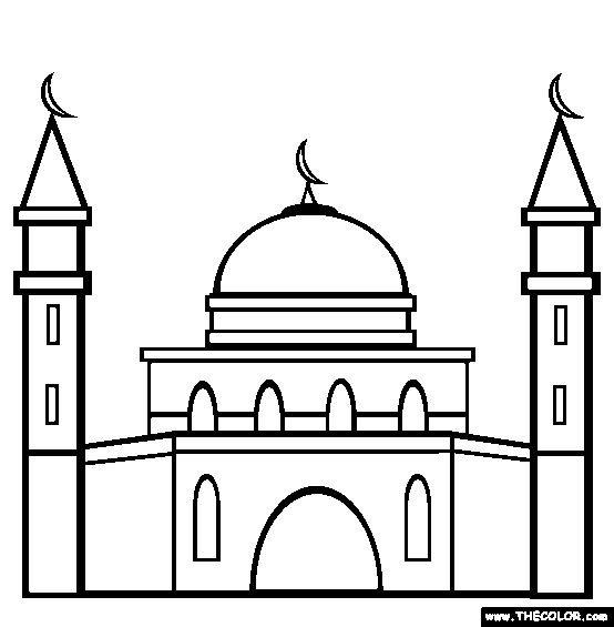 Раскраска: мечеть (Здания и Архитектура) #64510 - Бесплатные раскраски для печати