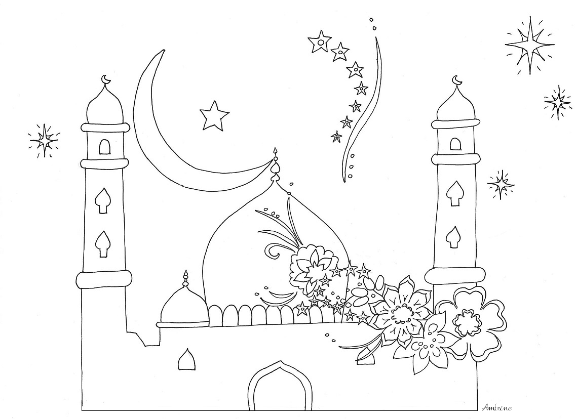 Раскраска: мечеть (Здания и Архитектура) #64515 - Бесплатные раскраски для печати