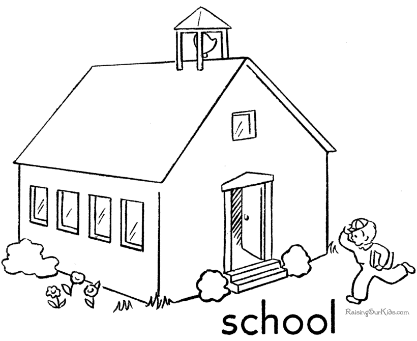 Раскраска: школа (Здания и Архитектура) #63998 - Бесплатные раскраски для печати