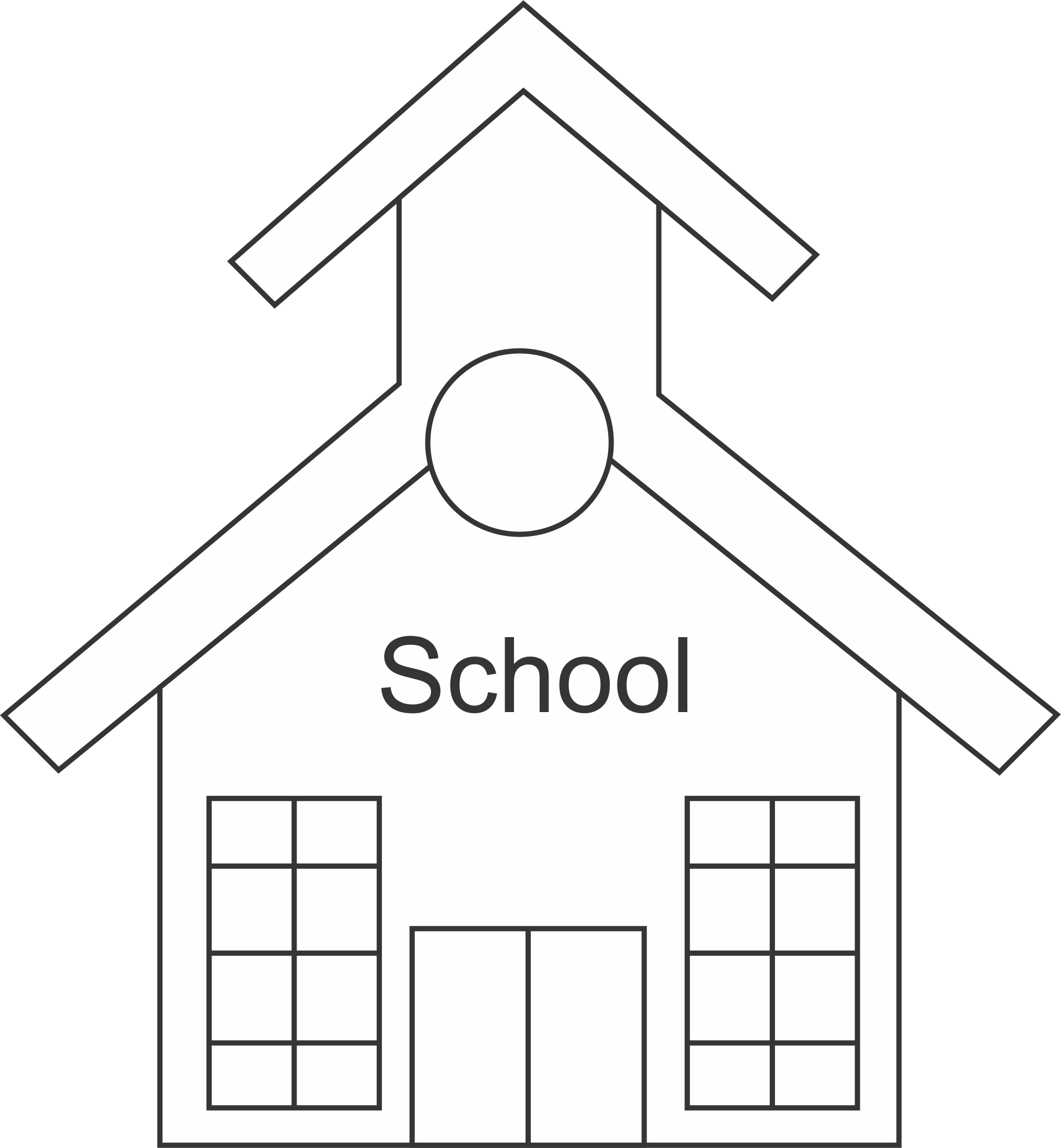 Раскраска: школа (Здания и Архитектура) #66837 - Бесплатные раскраски для печати