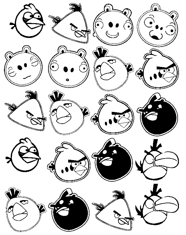 Раскраска: Angry Birds (мультфильмы) #25109 - Бесплатные раскраски для печати