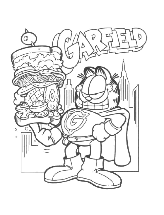 Раскраска: Garfield (мультфильмы) #26244 - Бесплатные раскраски для печати