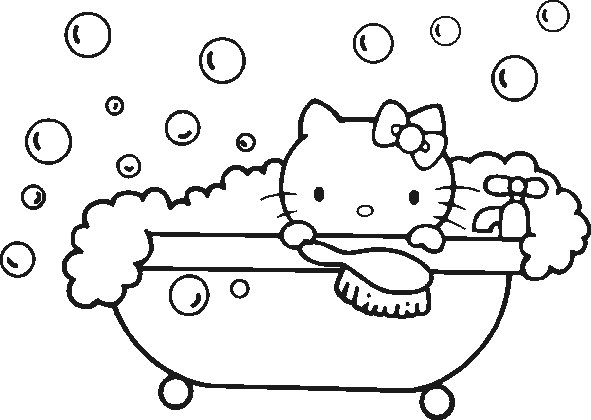 Раскраска: Привет котенок (мультфильмы) #36730 - Бесплатные раскраски для печати