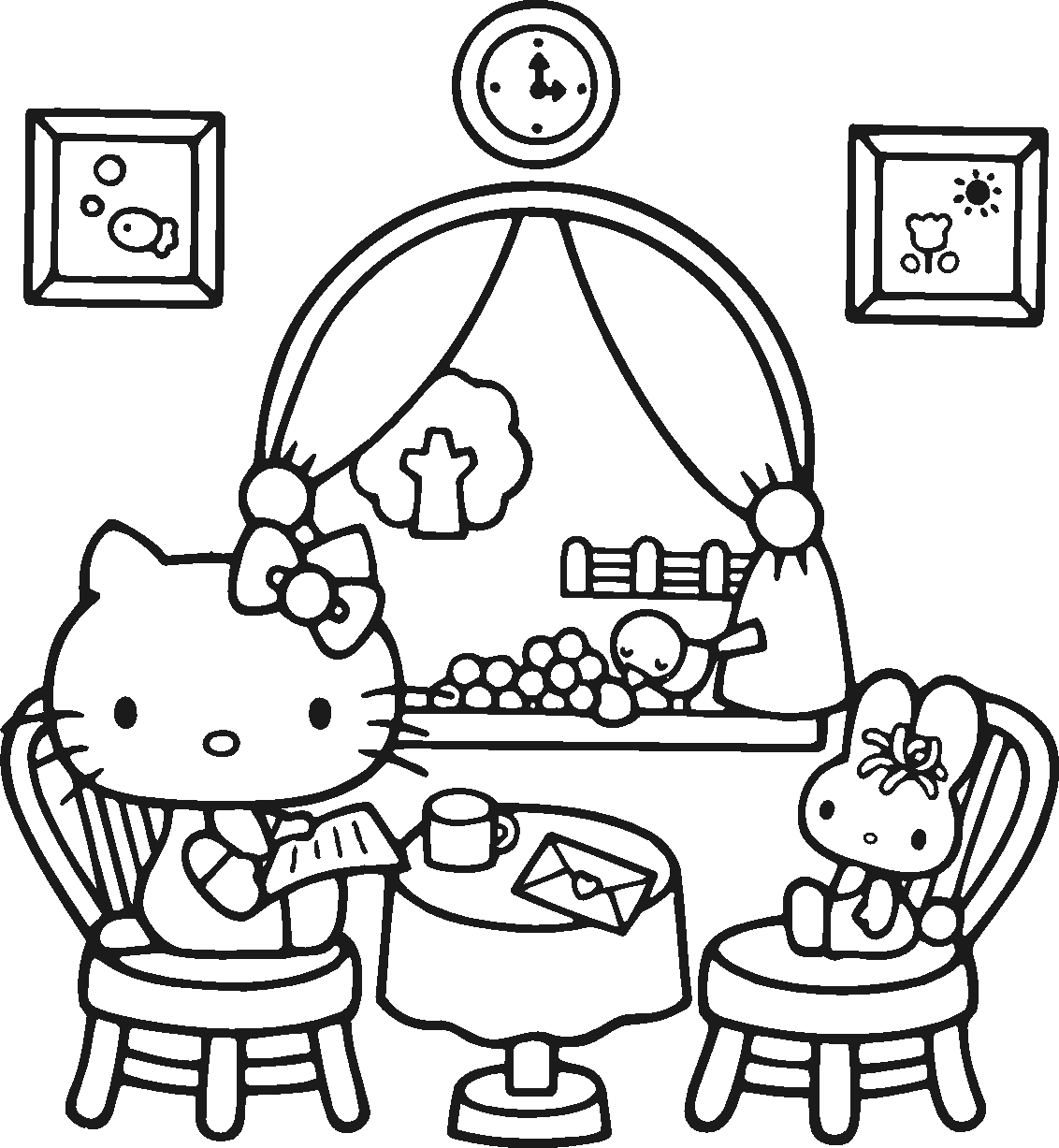 Раскраска: Привет котенок (мультфильмы) #36743 - Бесплатные раскраски для печати