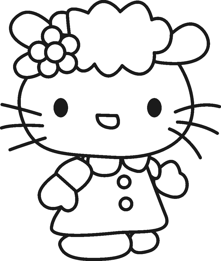 Раскраска: Привет котенок (мультфильмы) #36757 - Бесплатные раскраски для печати