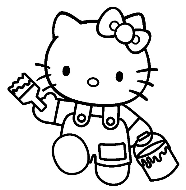Раскраска: Привет котенок (мультфильмы) #36984 - Бесплатные раскраски для печати