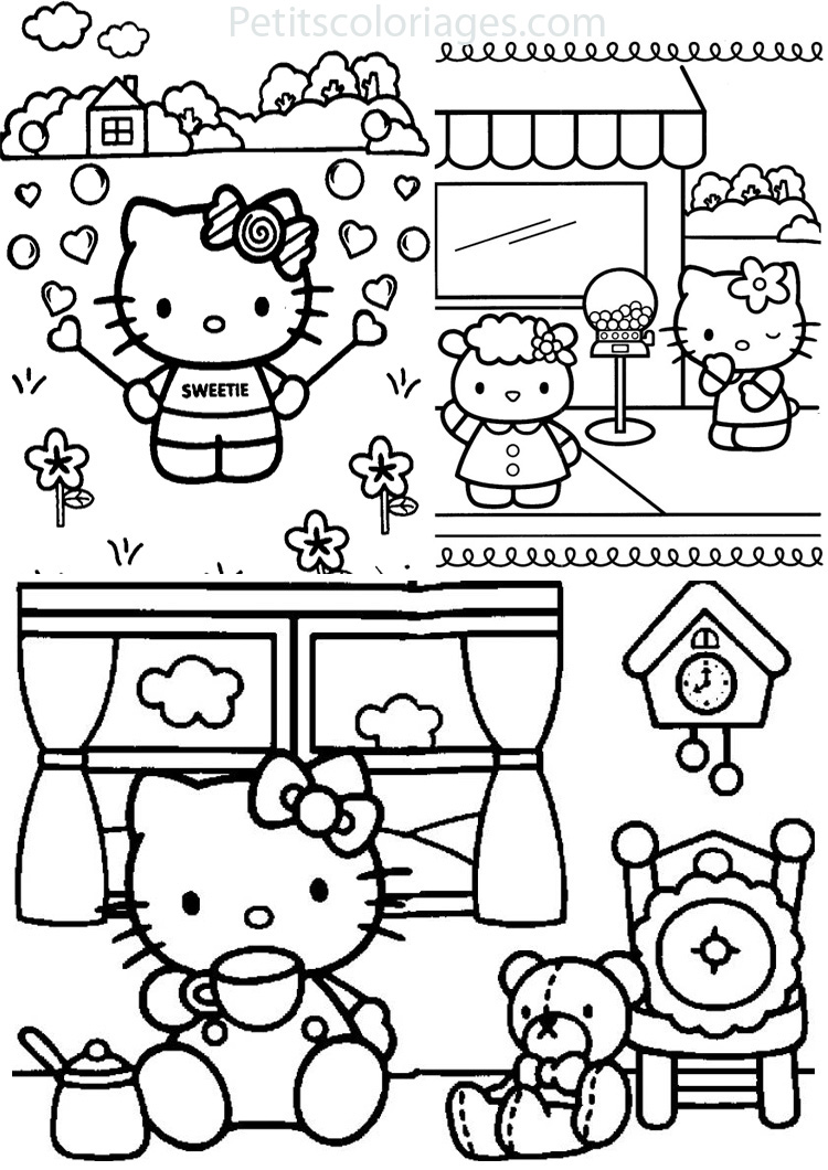 Раскраска: Привет котенок (мультфильмы) #37004 - Бесплатные раскраски для печати