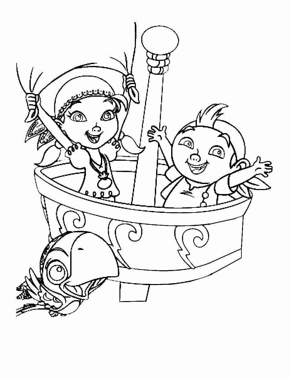 Раскраска: Джейк и Пираты Воображаемой Страны (мультфильмы) #42282 - Бесплатные раскраски для печати