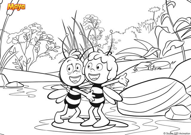 Раскраска: Майя пчела (мультфильмы) #28214 - Бесплатные раскраски для печати