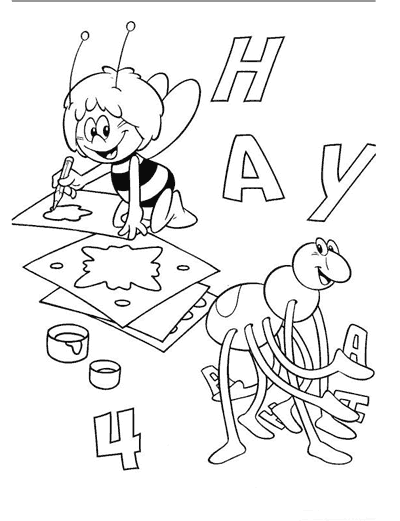 Раскраска: Майя пчела (мультфильмы) #28333 - Бесплатные раскраски для печати