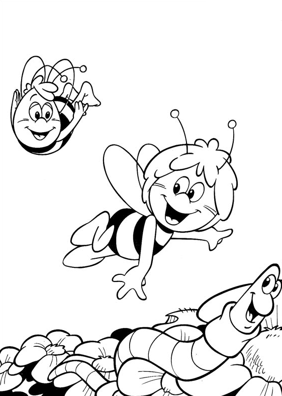 Раскраска: Майя пчела (мультфильмы) #28353 - Бесплатные раскраски для печати