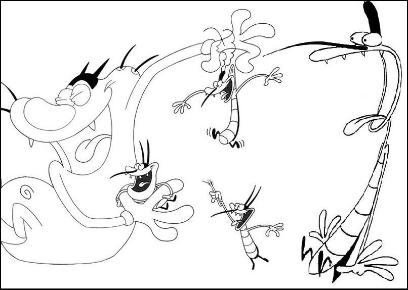 Раскраска: Огги и Каффардс (мультфильмы) #38031 - Бесплатные раскраски для печати