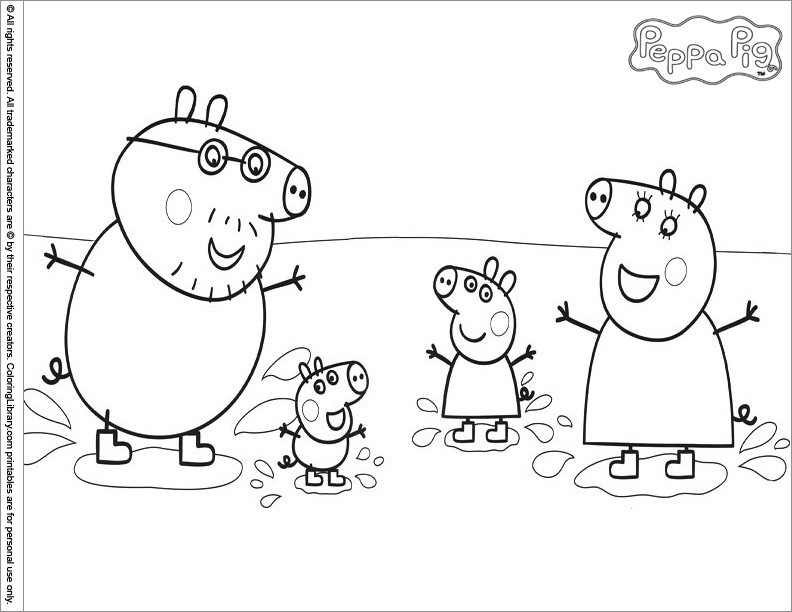 Раскраска: Свинка Пеппа (мультфильмы) #44021 - Бесплатные раскраски для печати