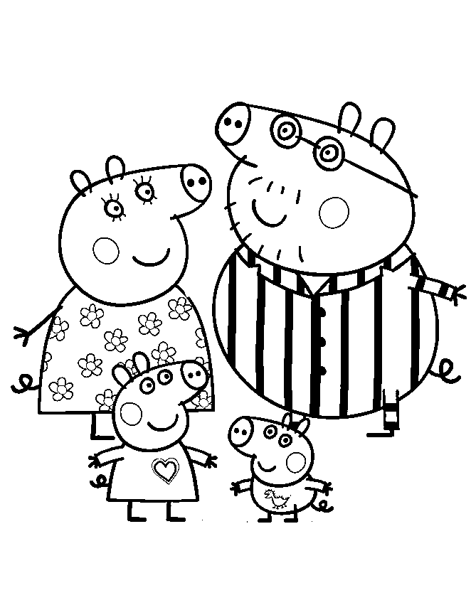 Раскраска: Свинка Пеппа (мультфильмы) #44029 - Бесплатные раскраски для печати