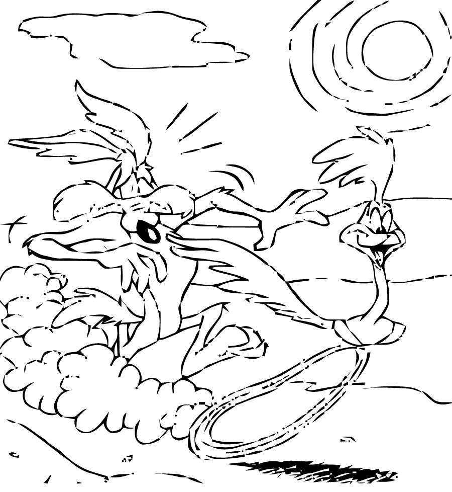 Раскраска: Beep Beep и Койот (мультфильмы) #47146 - Бесплатные раскраски для печати