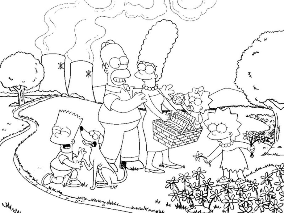 Раскраска: Симпсон (мультфильмы) #23784 - Бесплатные раскраски для печати
