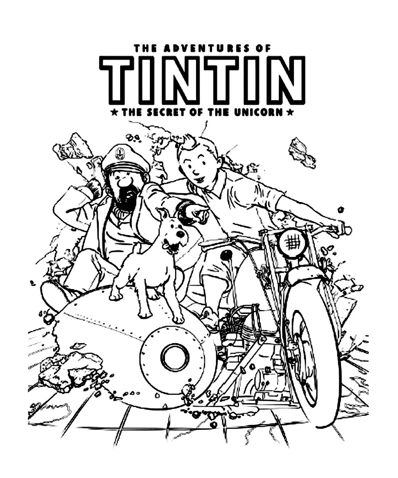 Раскраска: Тинтин (мультфильмы) #25715 - Бесплатные раскраски для печати