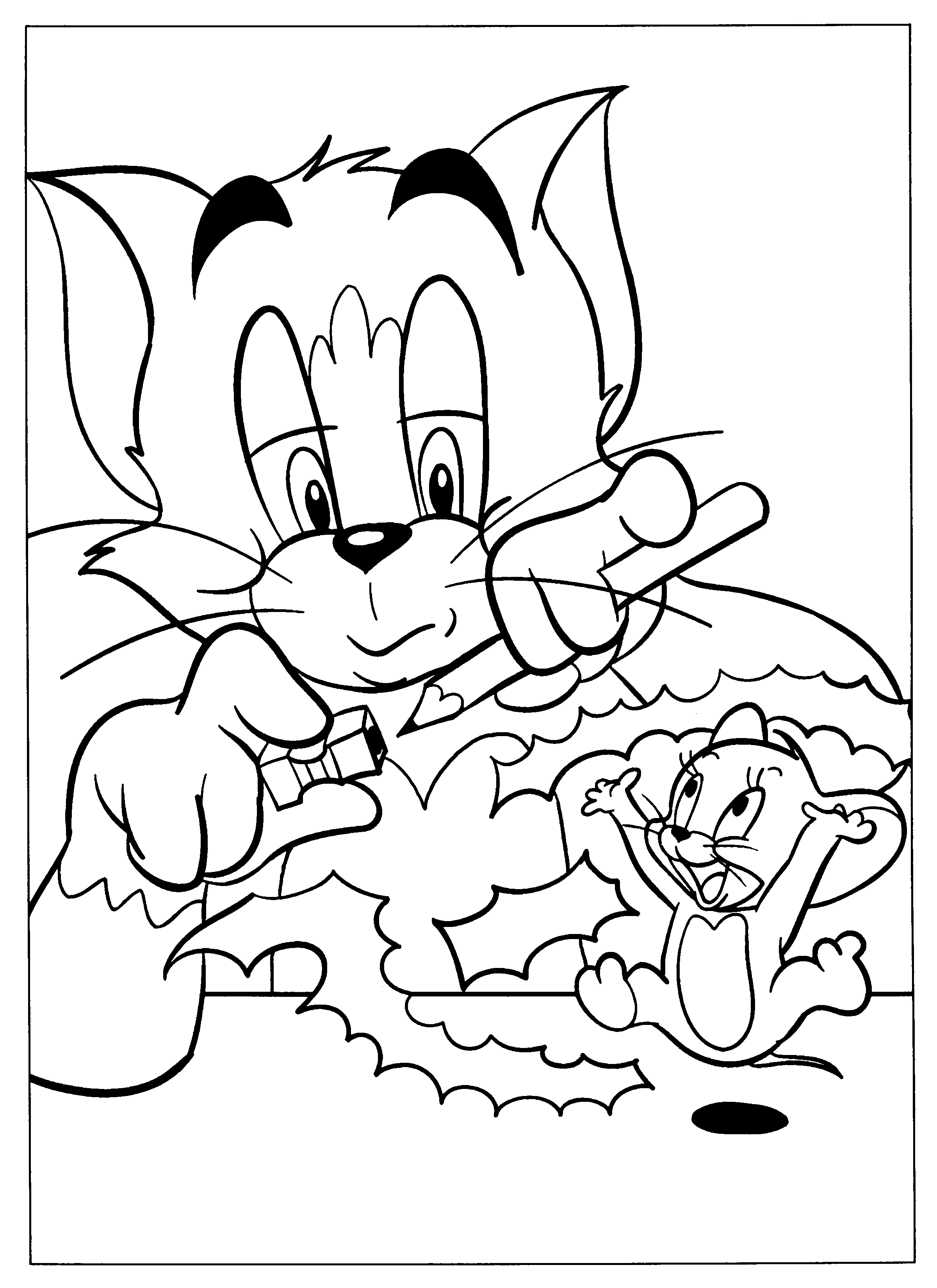 Раскраска: Том и Джерри (мультфильмы) #24237 - Бесплатные раскраски для печати