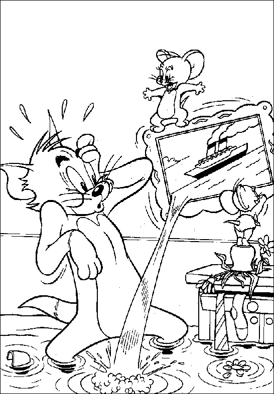 Раскраска: Том и Джерри (мультфильмы) #24296 - Бесплатные раскраски для печати