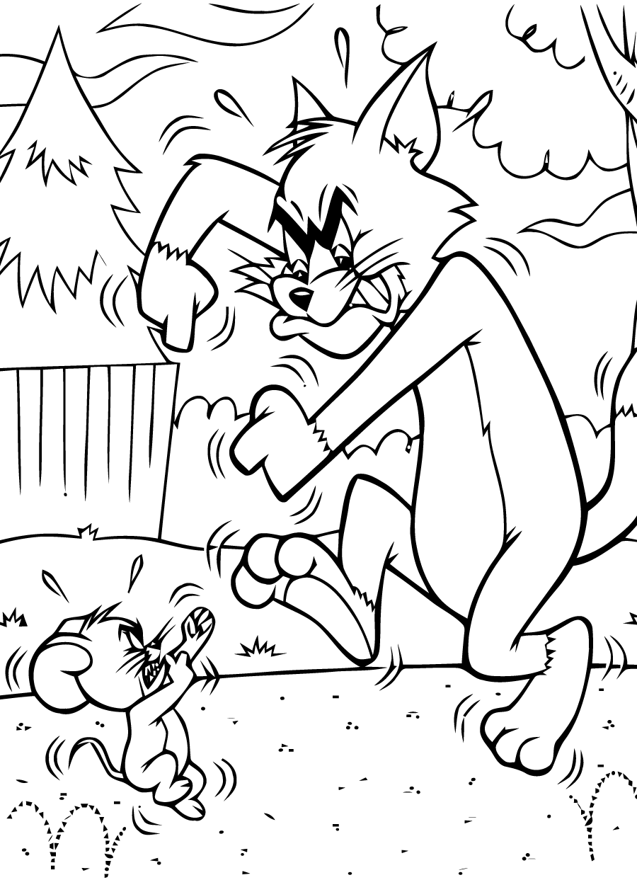 Раскраска: Том и Джерри (мультфильмы) #24324 - Бесплатные раскраски для печати