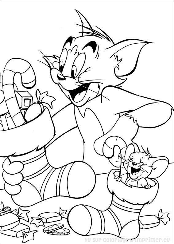 Раскраска: Том и Джерри (мультфильмы) #24358 - Бесплатные раскраски для печати
