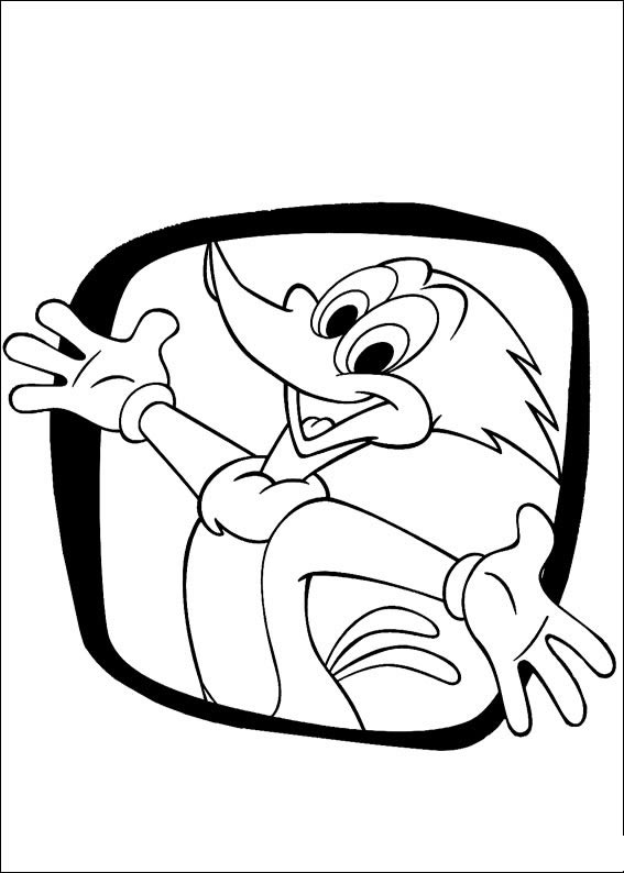 Раскраска: Вуди Дятел (мультфильмы) #28536 - Бесплатные раскраски для печати