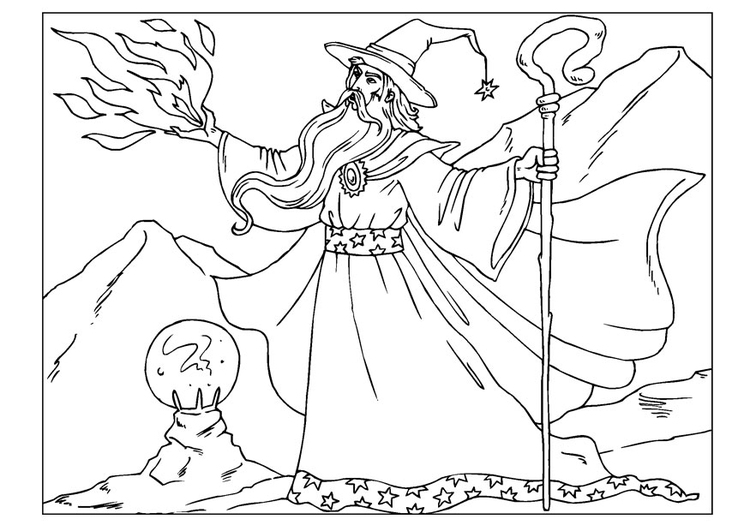Раскраска: волшебник (Персонажи) #100710 - Бесплатные раскраски для печати
