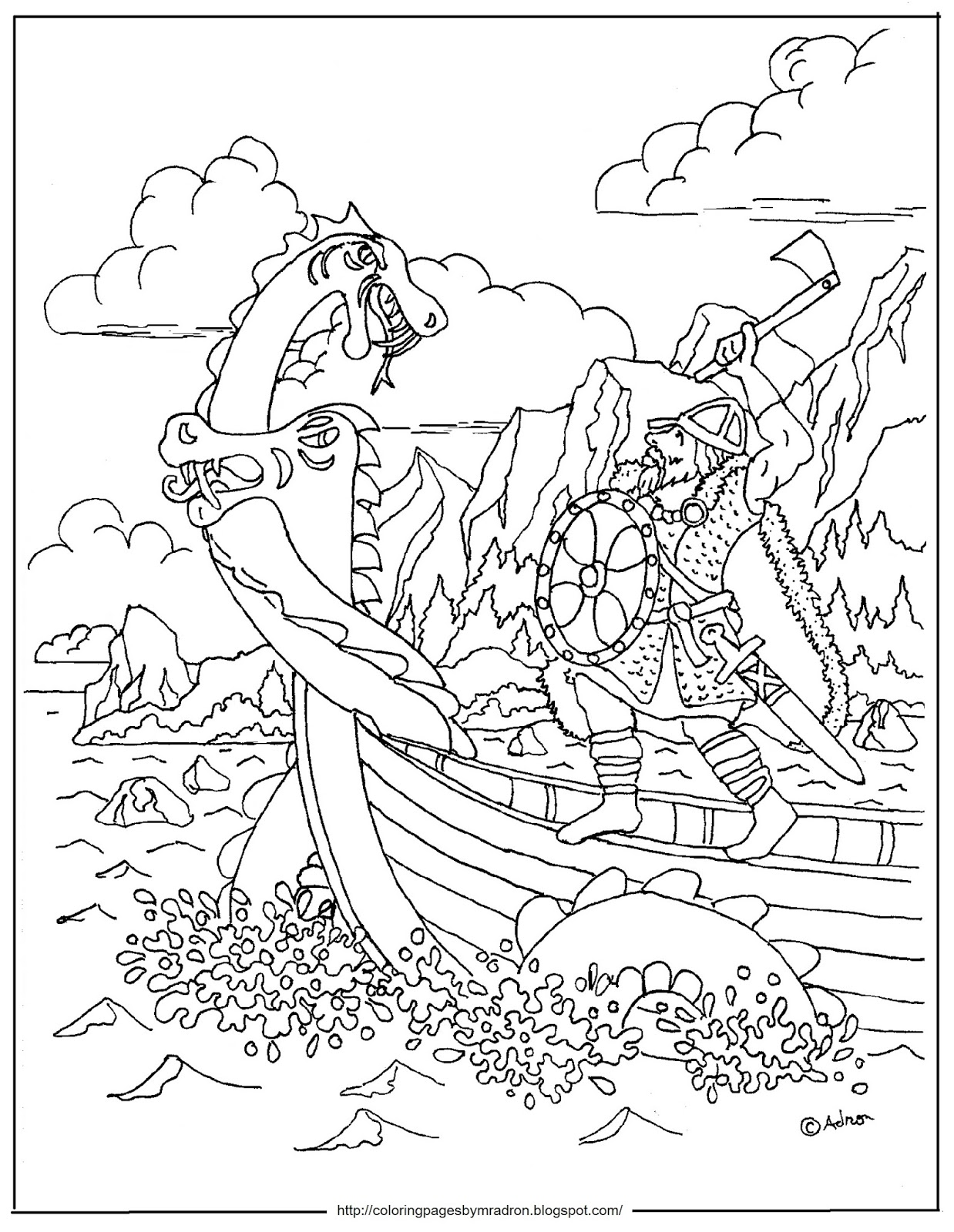 Раскраска: викинг (Персонажи) #149426 - Бесплатные раскраски для печати