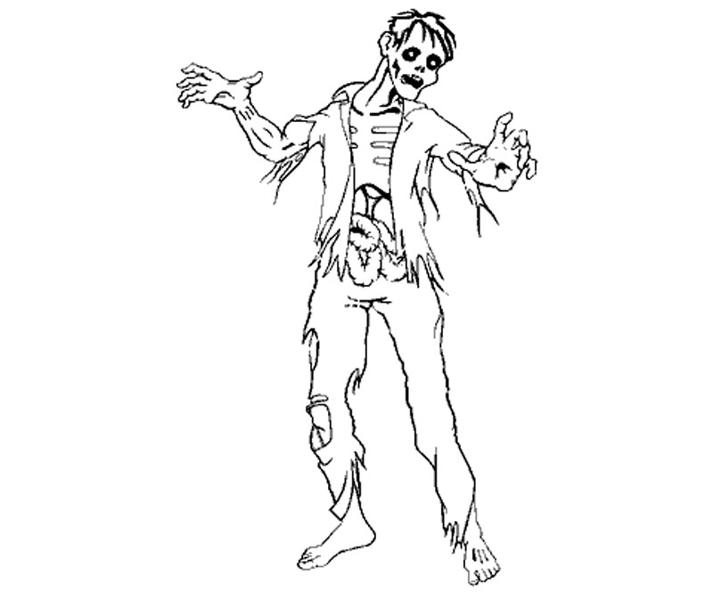 Раскраска: зомби (Персонажи) #85539 - Бесплатные раскраски для печати