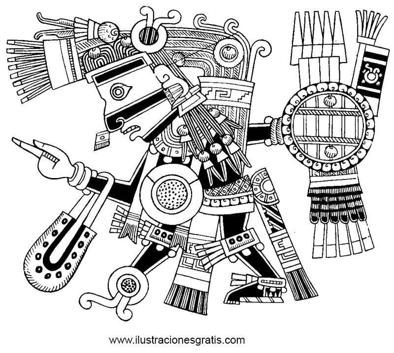 Раскраска: Ацтекская мифология (Боги и богини) #111535 - Бесплатные раскраски для печати
