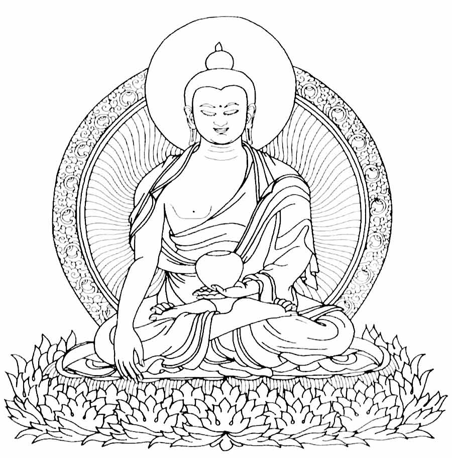 Раскраска: Мифология индуизма: Будда (Боги и богини) #89505 - Бесплатные раскраски для печати