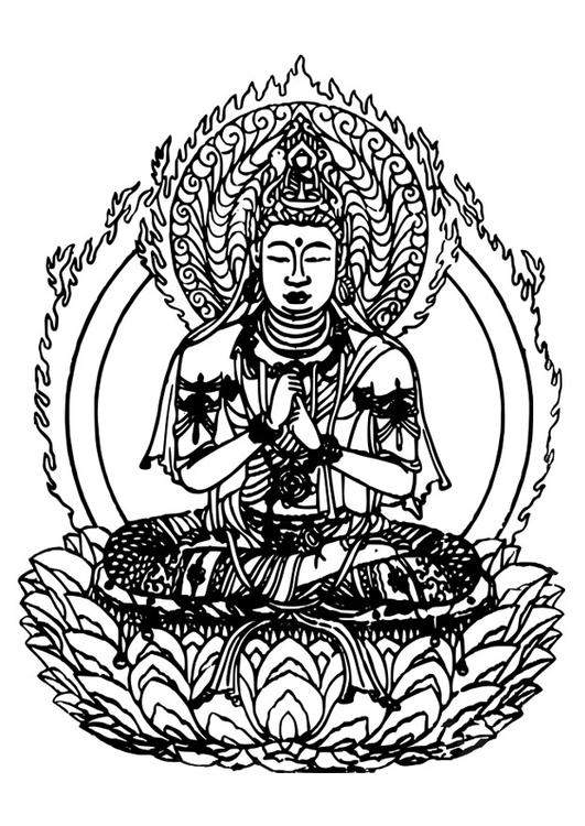 Раскраска: Мифология индуизма: Будда (Боги и богини) #89521 - Бесплатные раскраски для печати