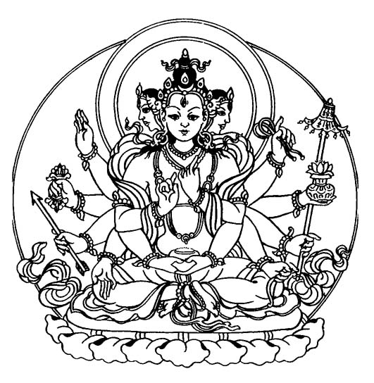 Раскраска: Мифология индуизма: Будда (Боги и богини) #89544 - Бесплатные раскраски для печати