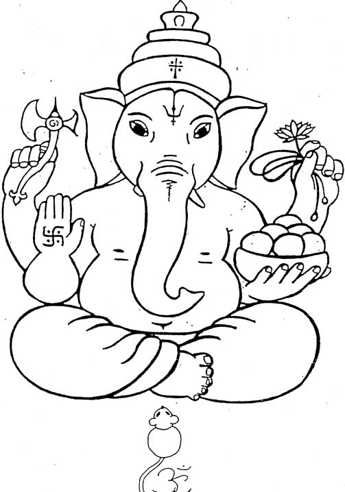 Раскраска: Индуистская мифология: Ганеш (Боги и богини) #96850 - Бесплатные раскраски для печати