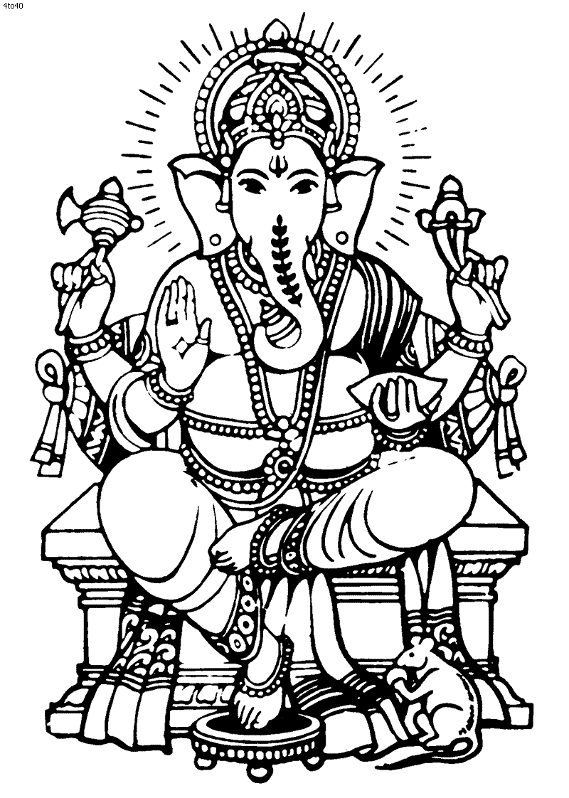 Раскраска: Индуистская мифология: Ганеш (Боги и богини) #96854 - Бесплатные раскраски для печати
