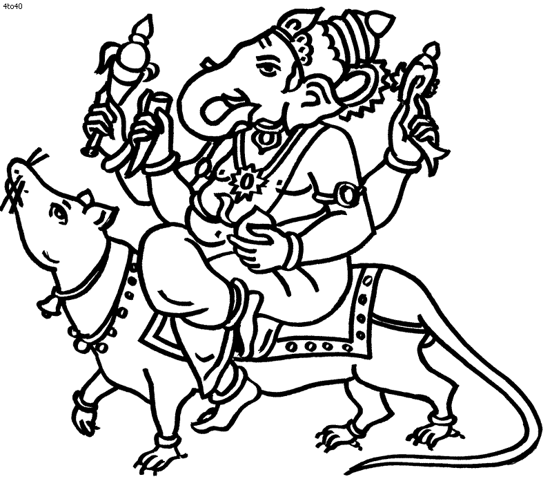 Раскраска: Индуистская мифология: Ганеш (Боги и богини) #96884 - Бесплатные раскраски для печати