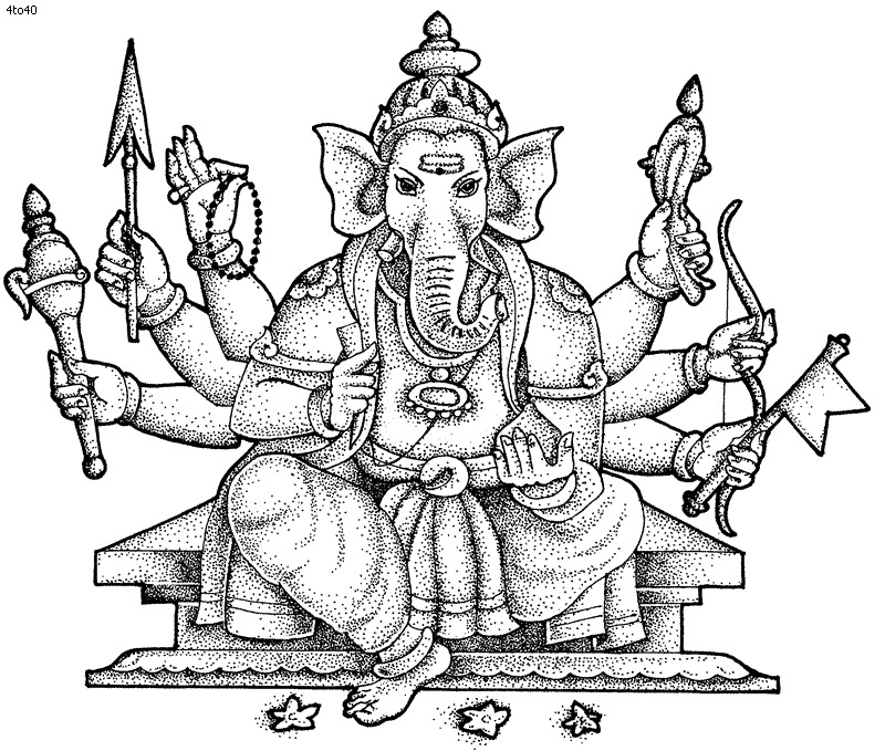 Раскраска: Индуистская мифология: Ганеш (Боги и богини) #96894 - Бесплатные раскраски для печати