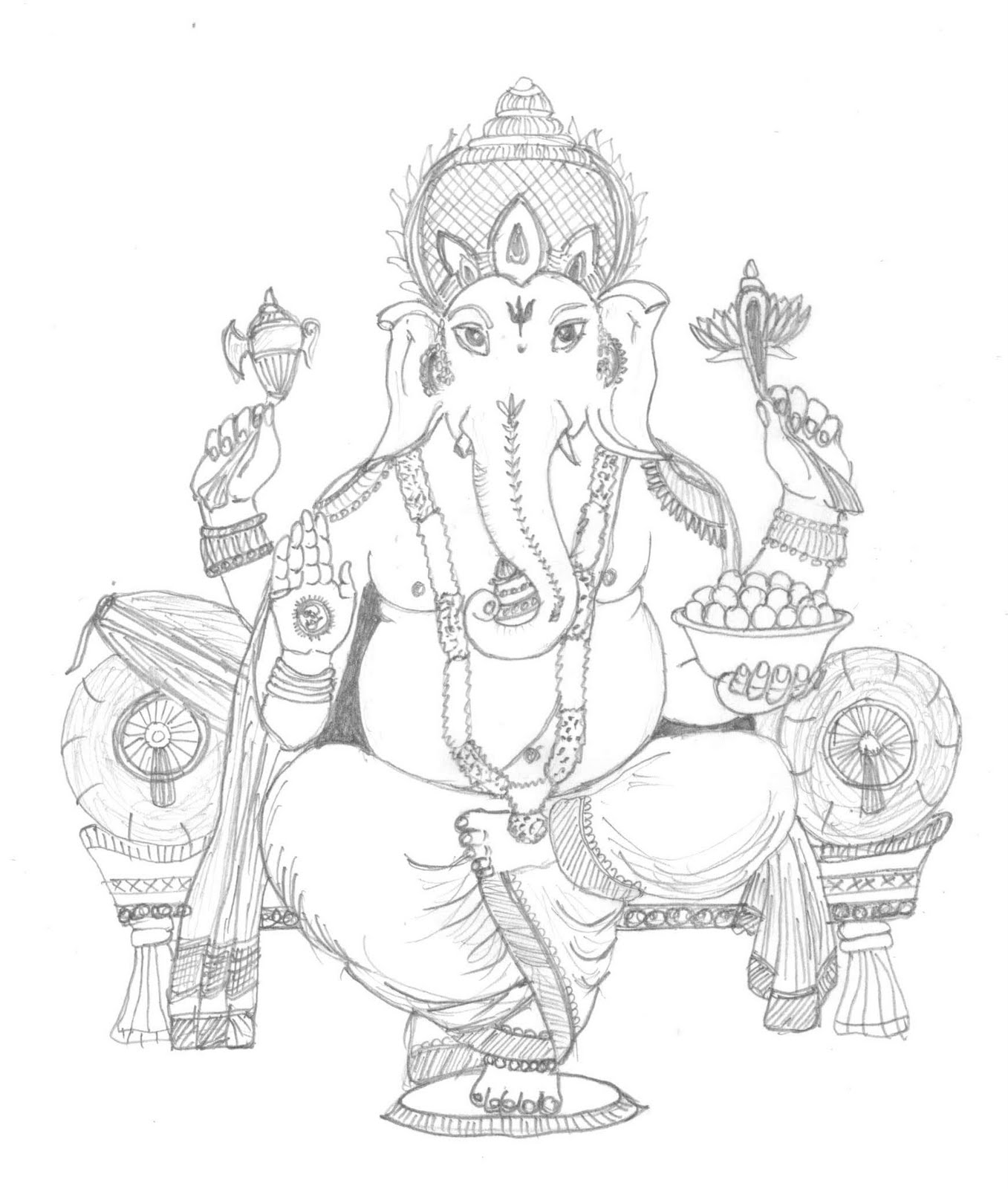 Раскраска: Индуистская мифология: Ганеш (Боги и богини) #97030 - Бесплатные раскраски для печати