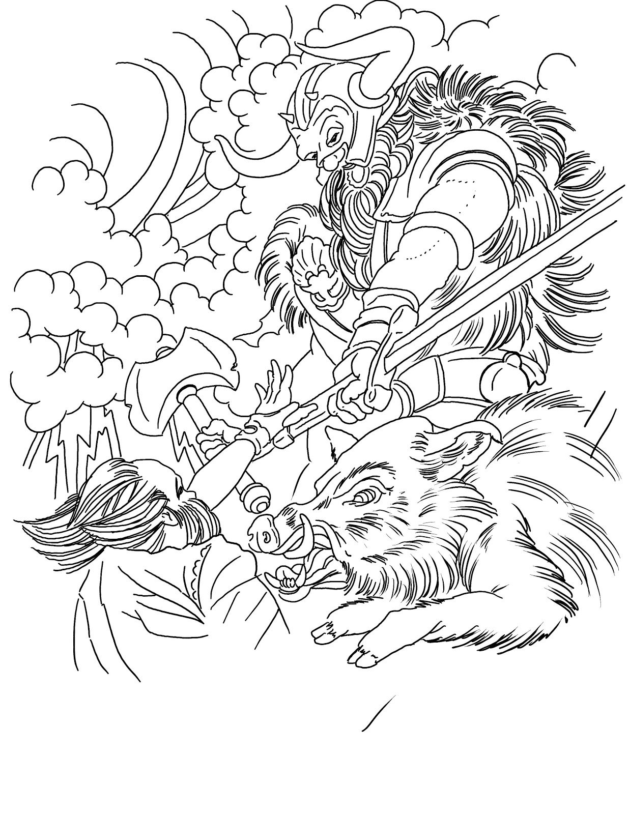 Раскраска: Скандинавская мифология (Боги и богини) #110689 - Бесплатные раскраски для печати