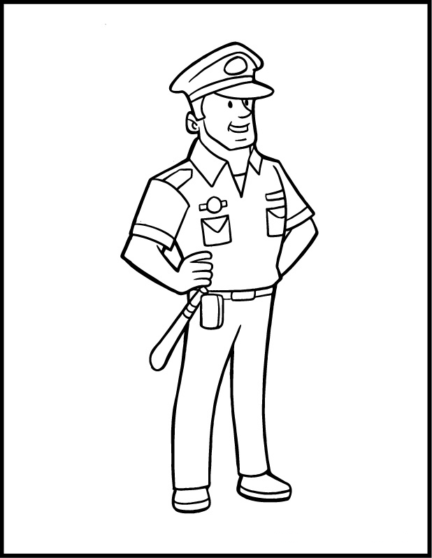 Раскраска: полицейский (Профессии и профессии) #105362 - Бесплатные раскраски для печати