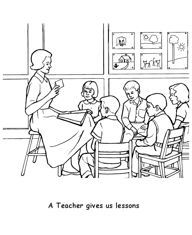 Раскраска: Учитель / Учитель (Профессии и профессии) #94232 - Бесплатные раскраски для печати