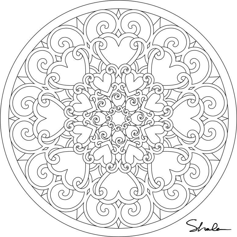 Раскраска: Сердце Мандалы (мандалы) #116681 - Бесплатные раскраски для печати