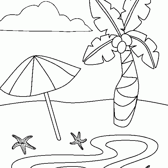 Раскраска: пляж (природа) #158989 - Бесплатные раскраски для печати