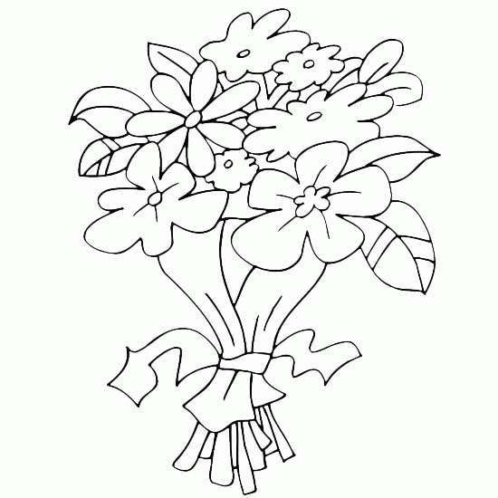 Раскраска: Букет цветов (природа) #160807 - Бесплатные раскраски для печати