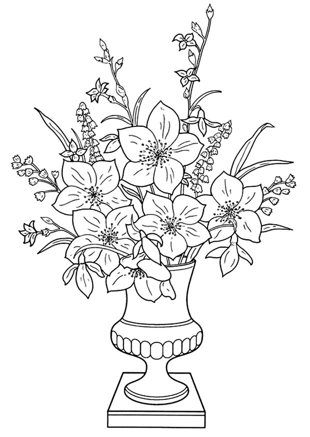 Раскраска: Букет цветов (природа) #160868 - Бесплатные раскраски для печати