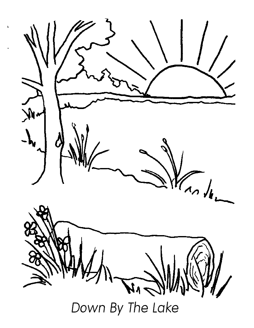 Раскраска: озеро (природа) #166077 - Бесплатные раскраски для печати
