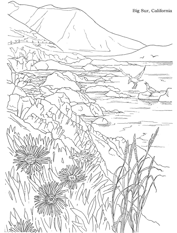 Раскраска: озеро (природа) #166186 - Бесплатные раскраски для печати