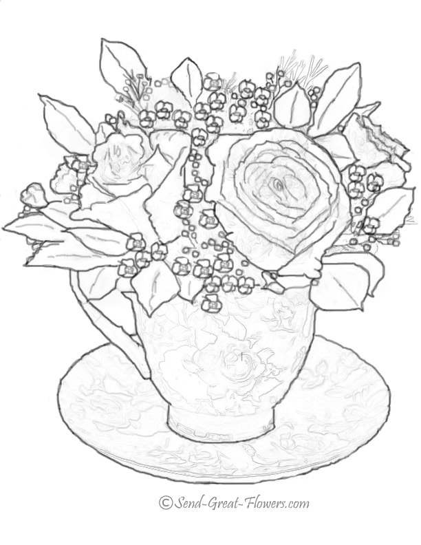 Раскраска: розы (природа) #161940 - Бесплатные раскраски для печати