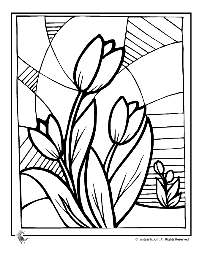 Раскраска: тюльпан (природа) #161726 - Бесплатные раскраски для печати