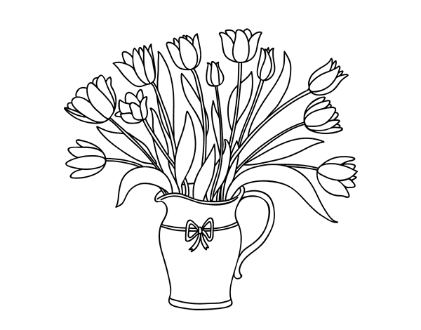 Раскраска: тюльпан (природа) #161746 - Бесплатные раскраски для печати